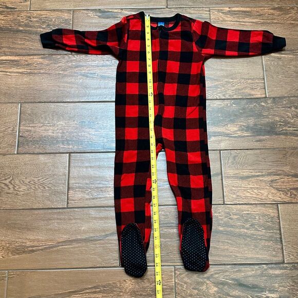 Old Navy Buffalo Plaid Fleece Sleeper One Piece 5T - Picture 3 of 6